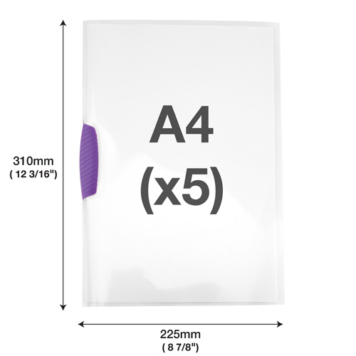 PivotClip File A4 - Clear - Pack of 5 - Image 5