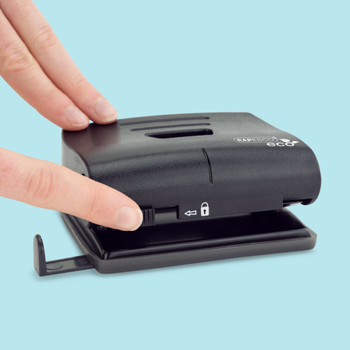 ECO X5-30ps Less Effort 2-Hole Punch - Black - Rapesco Worldwide