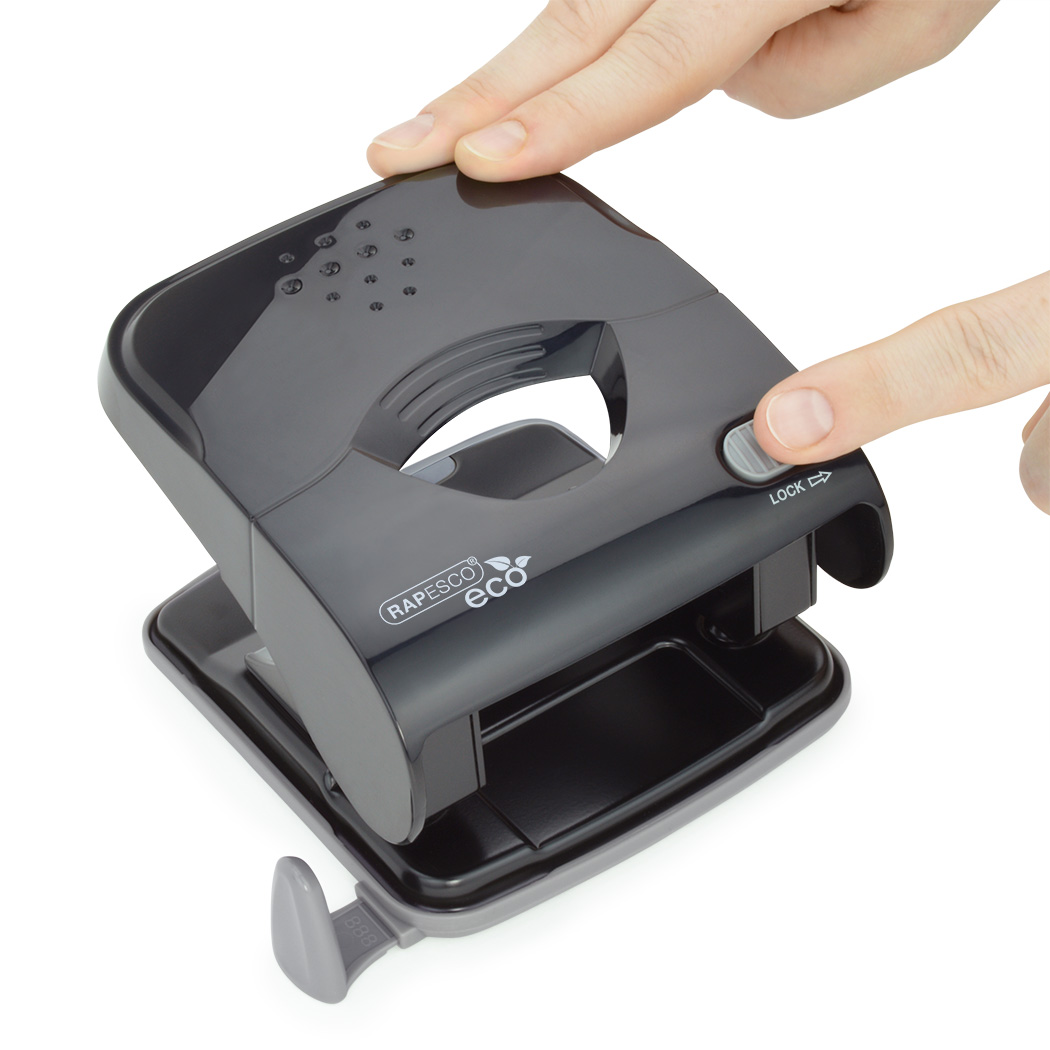 ALU 65 Metal 2-Hole Punch - Black - Rapesco Worldwide