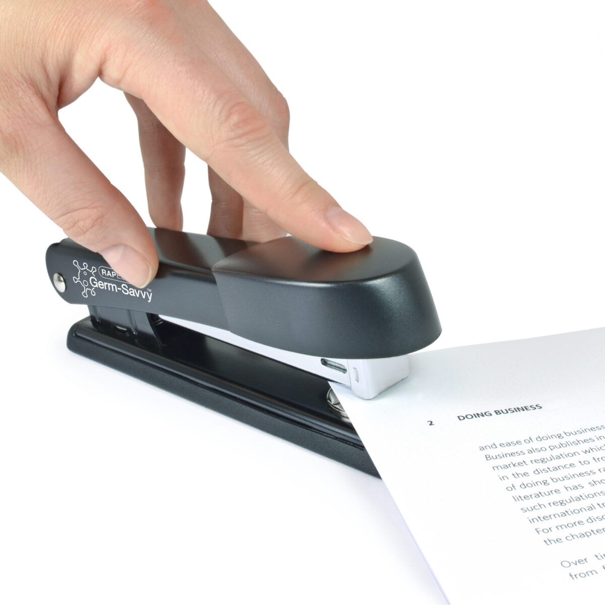 Germ-Savvy® Antibacterial Marlin Metal Stapler - Black - Image 2