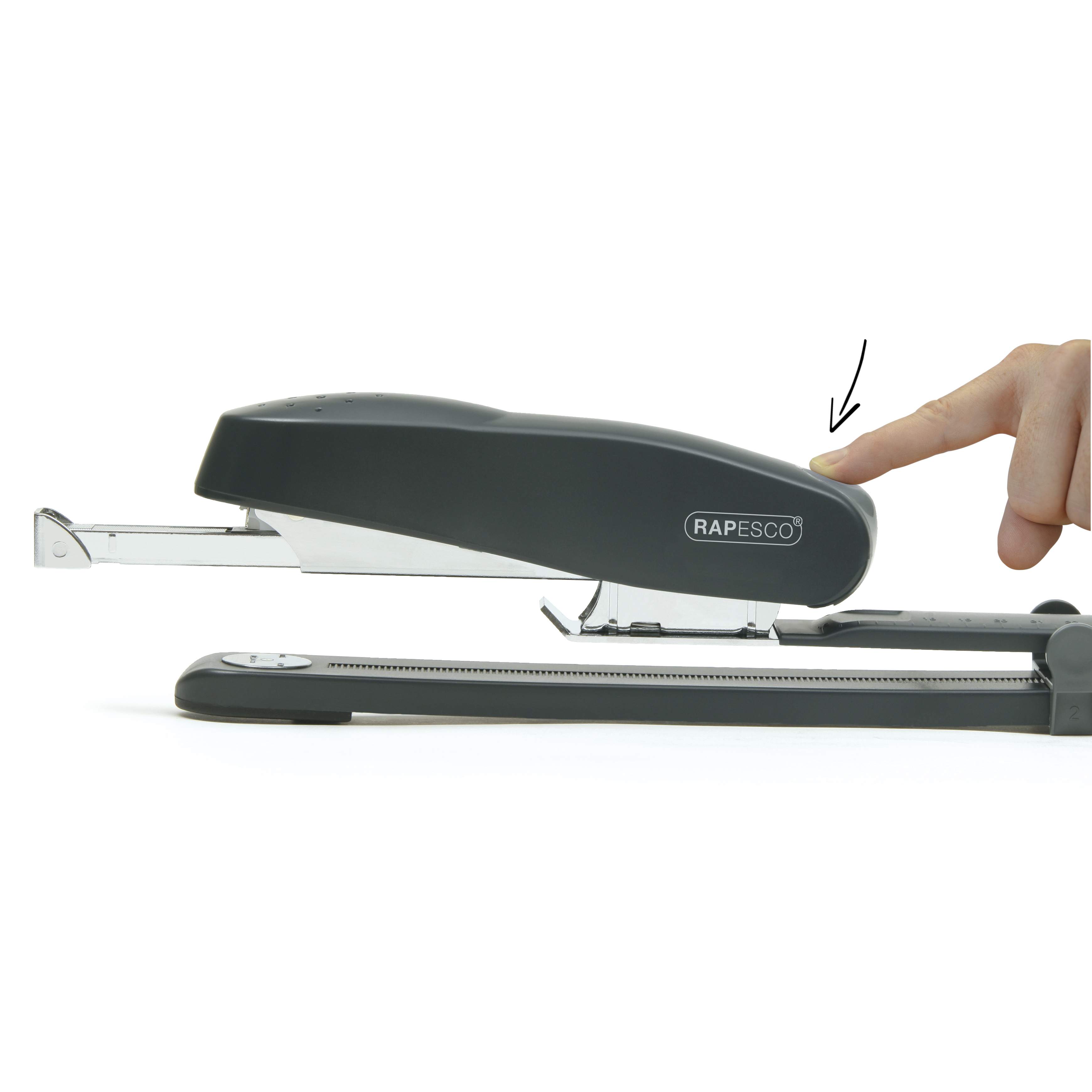 790 Front Loading Long Arm Stapler & 10000 26/8 mm Staples - Charcoal - Image 2