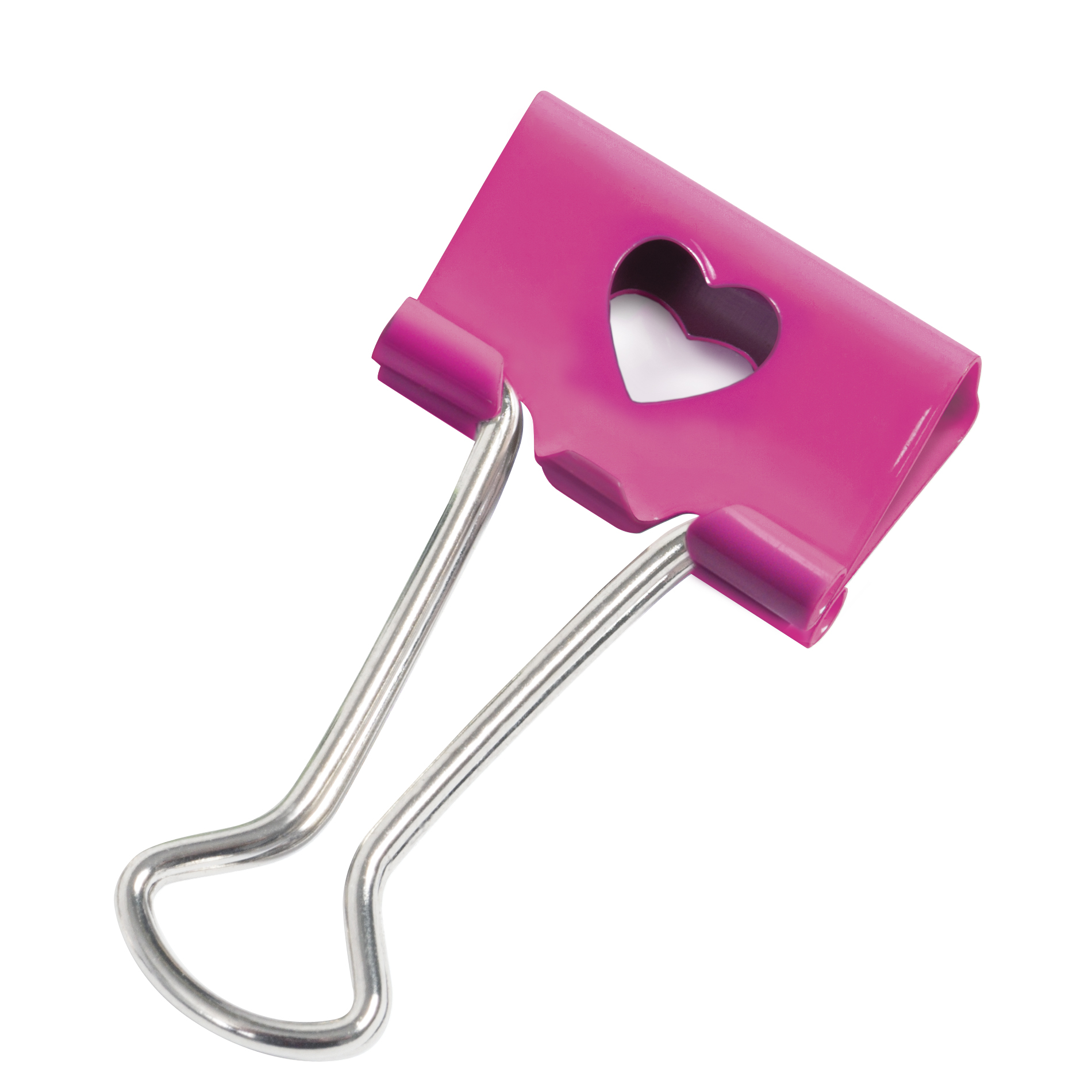 32mm Heart Foldback Clips - Hot Pink - Pack of 20 - Image 3