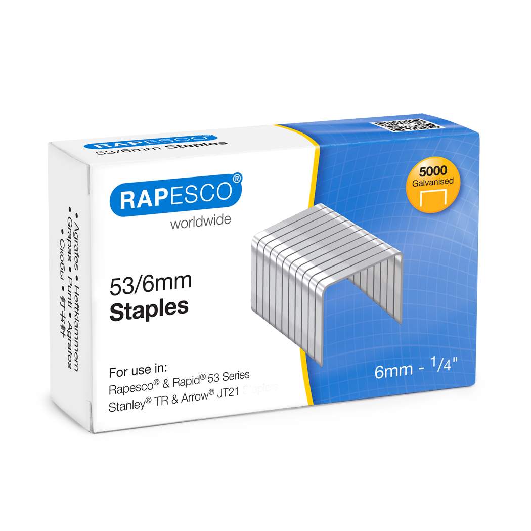 Type 53 series Staples 6 8 10 12 14 16 mm 22 Ga galvanised