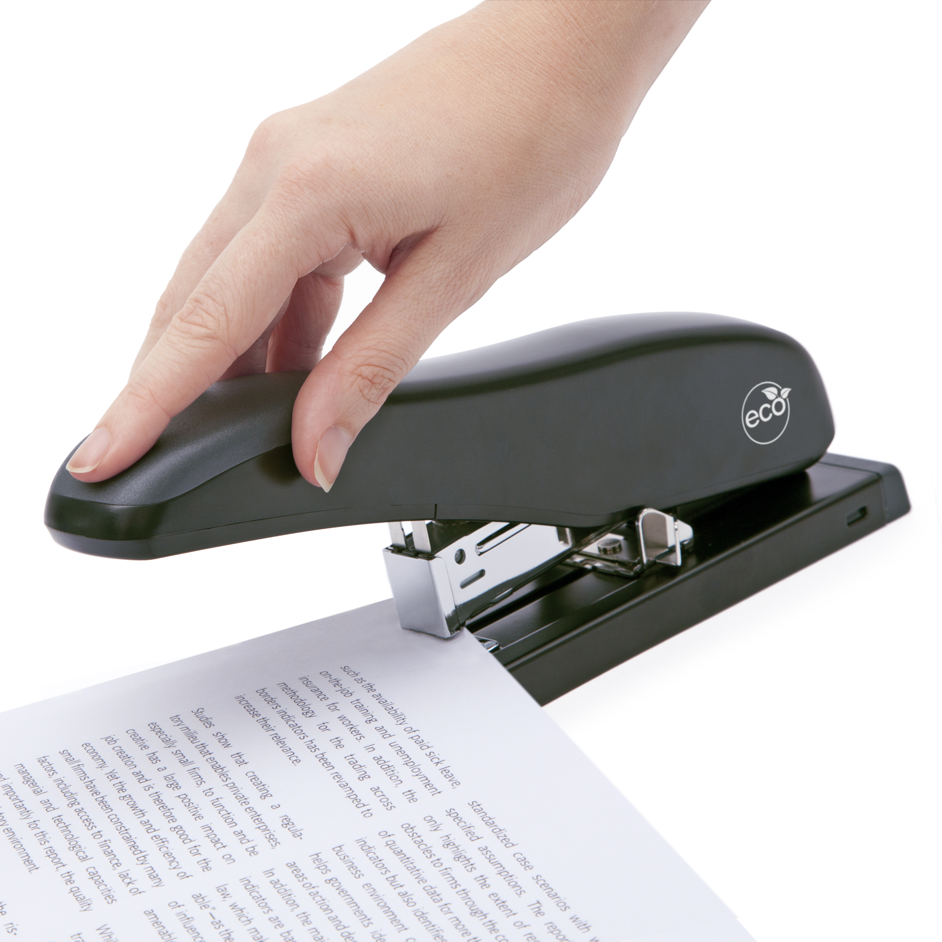 Germ-Savvy® Antibacterial ECO HD-100 Heavy Duty Stapler & 2000 x 923/10 mm Staples - Black - Image 5