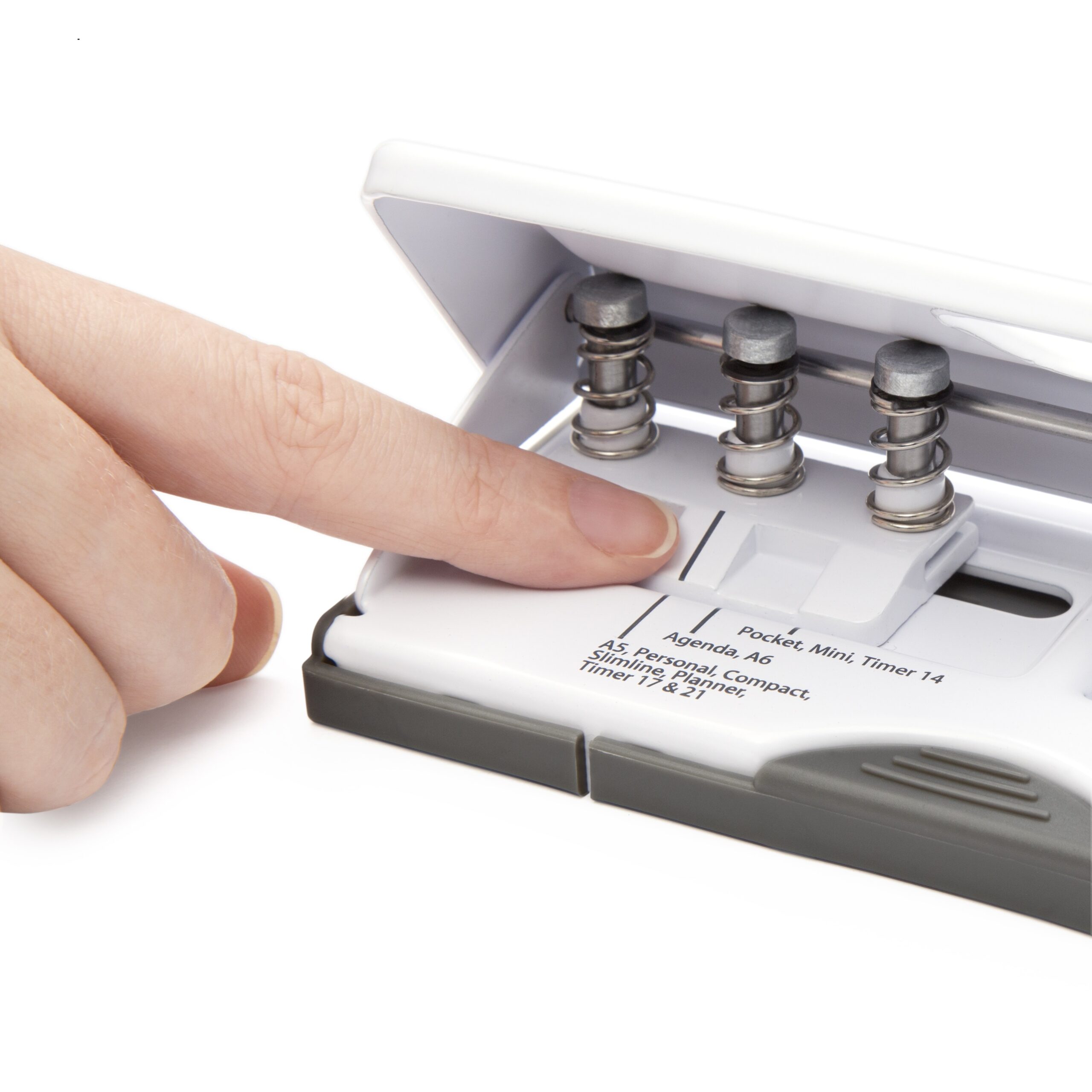 Adjustable 6-Hole Organiser/ Diary Punch - White - Image 6