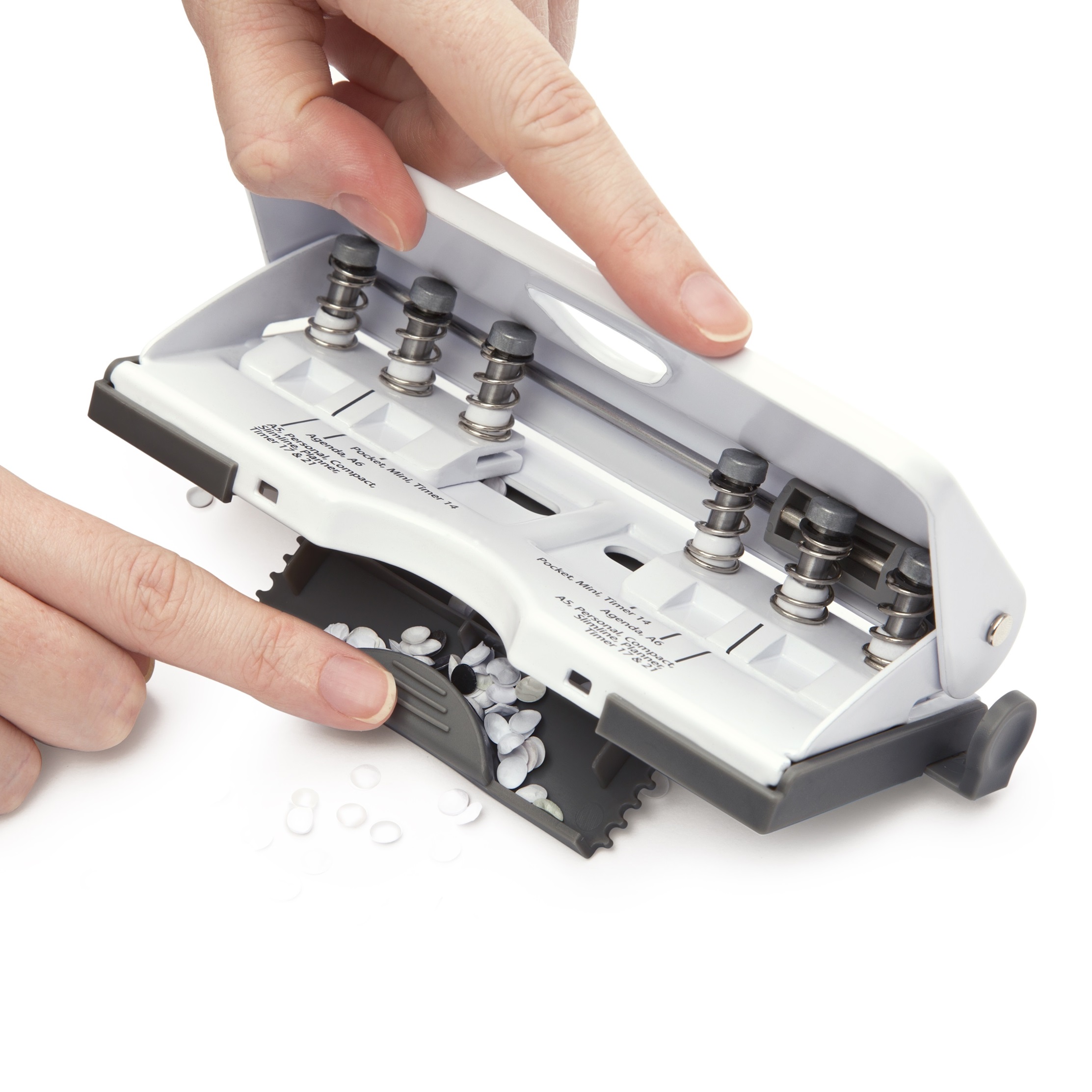 Adjustable 6-Hole Organiser/ Diary Punch - White - Image 2