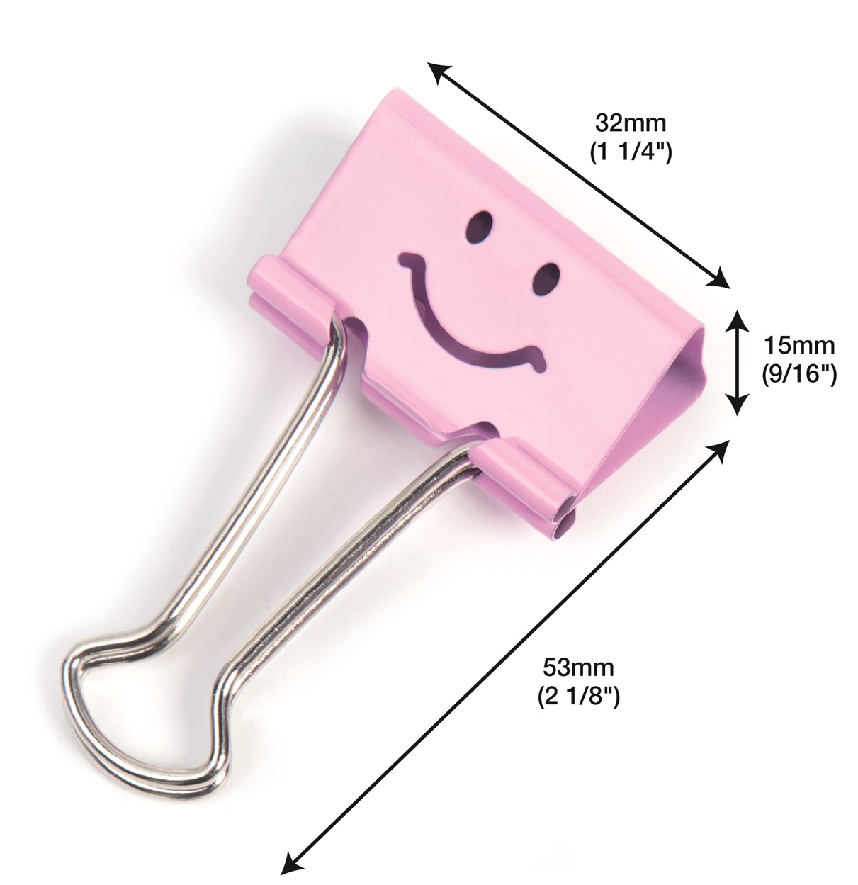 32mm Assorted Faces Foldback Clips - Candy Pink - Pack of 20 - Image 4