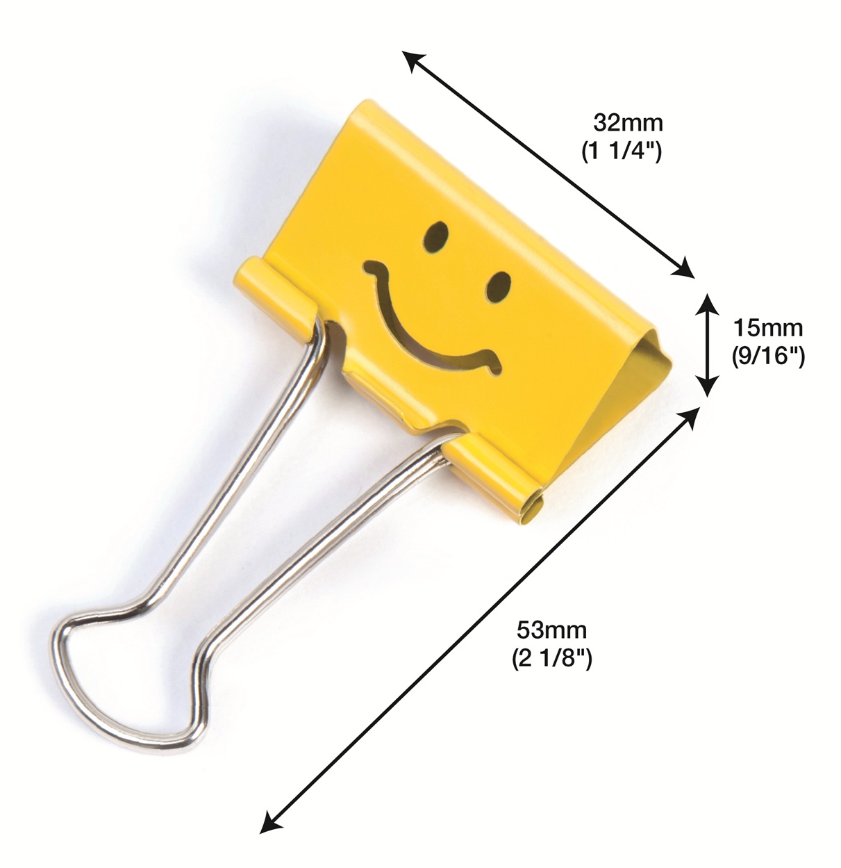 32mm Assorted Faces Foldback Clips - Yellow - Pack of 20 - Image 4