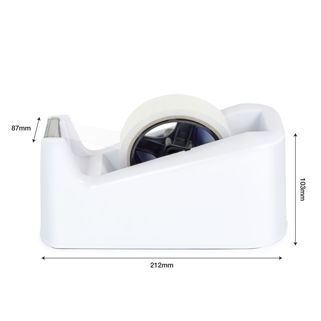 500 Heavy Duty Tape Dispenser & 2 Tape Rolls - White - Image 4
