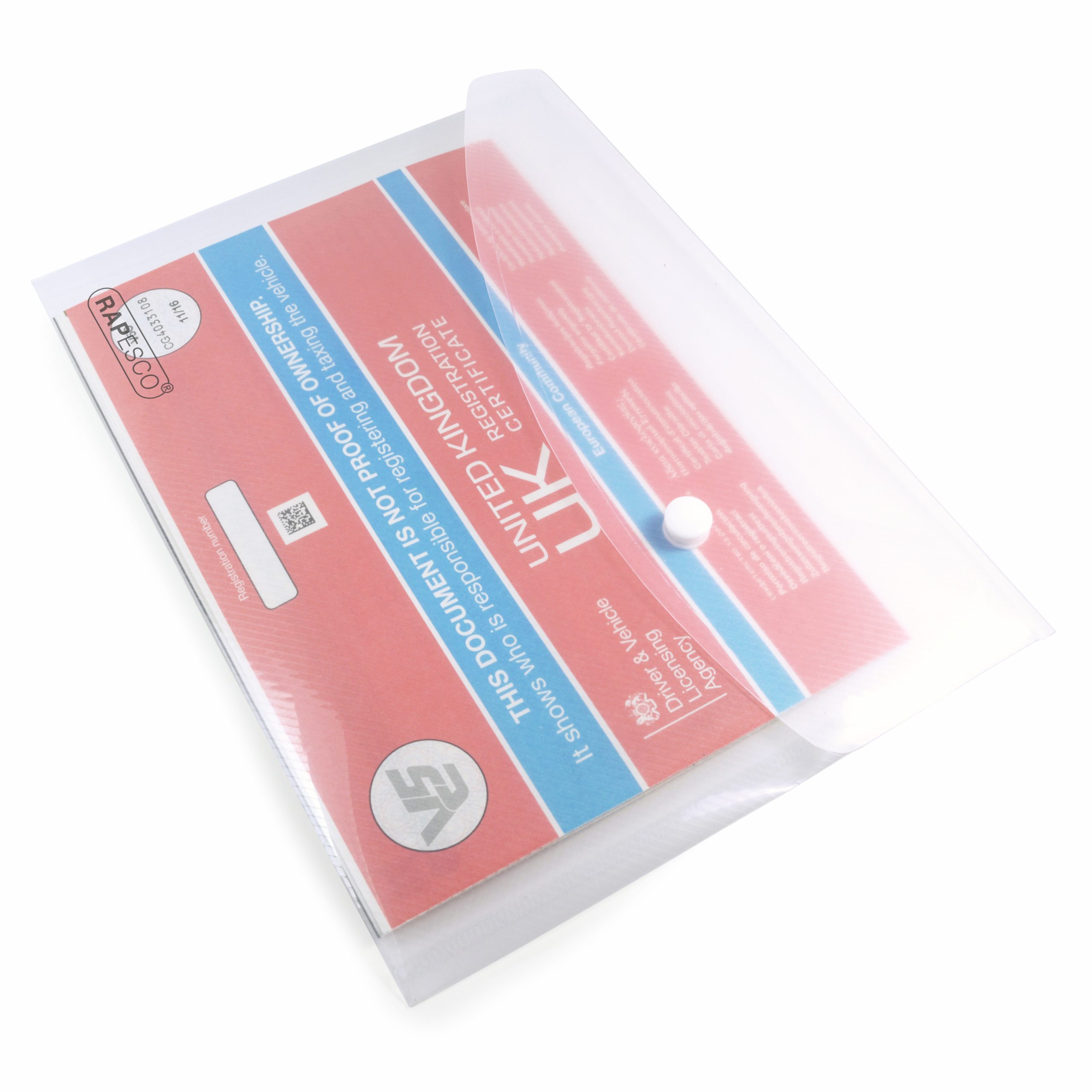 Clear Transparent Popper Wallet A5 - Clear -Pack of 5 - Image 3