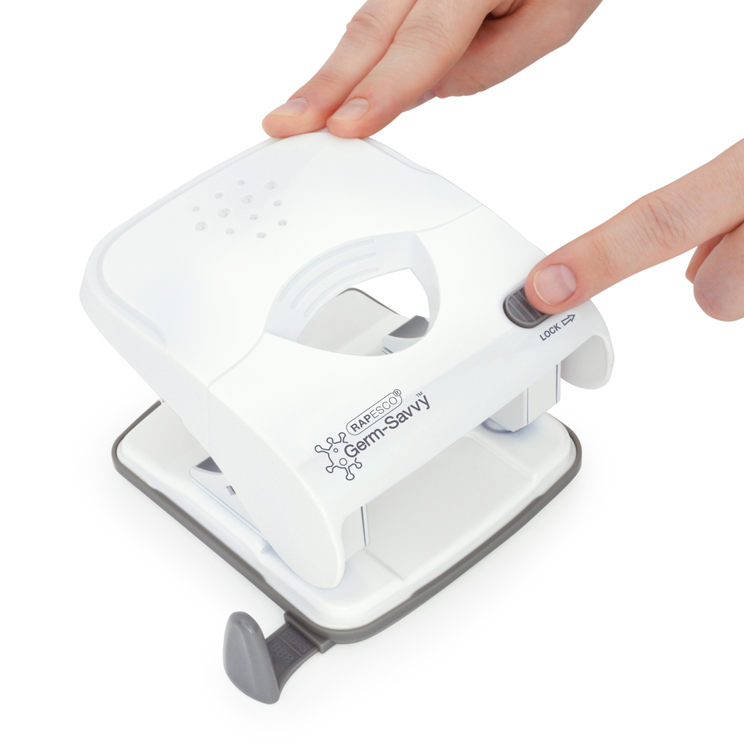 Germ-Savvy® Antibacterial X5-40ps ECO Less Effort 2-Hole Punch - Soft White - Image 5