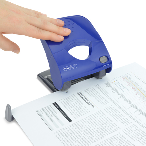 X5-40ps Less Effort 2-Hole Punch - Blue - Image 4