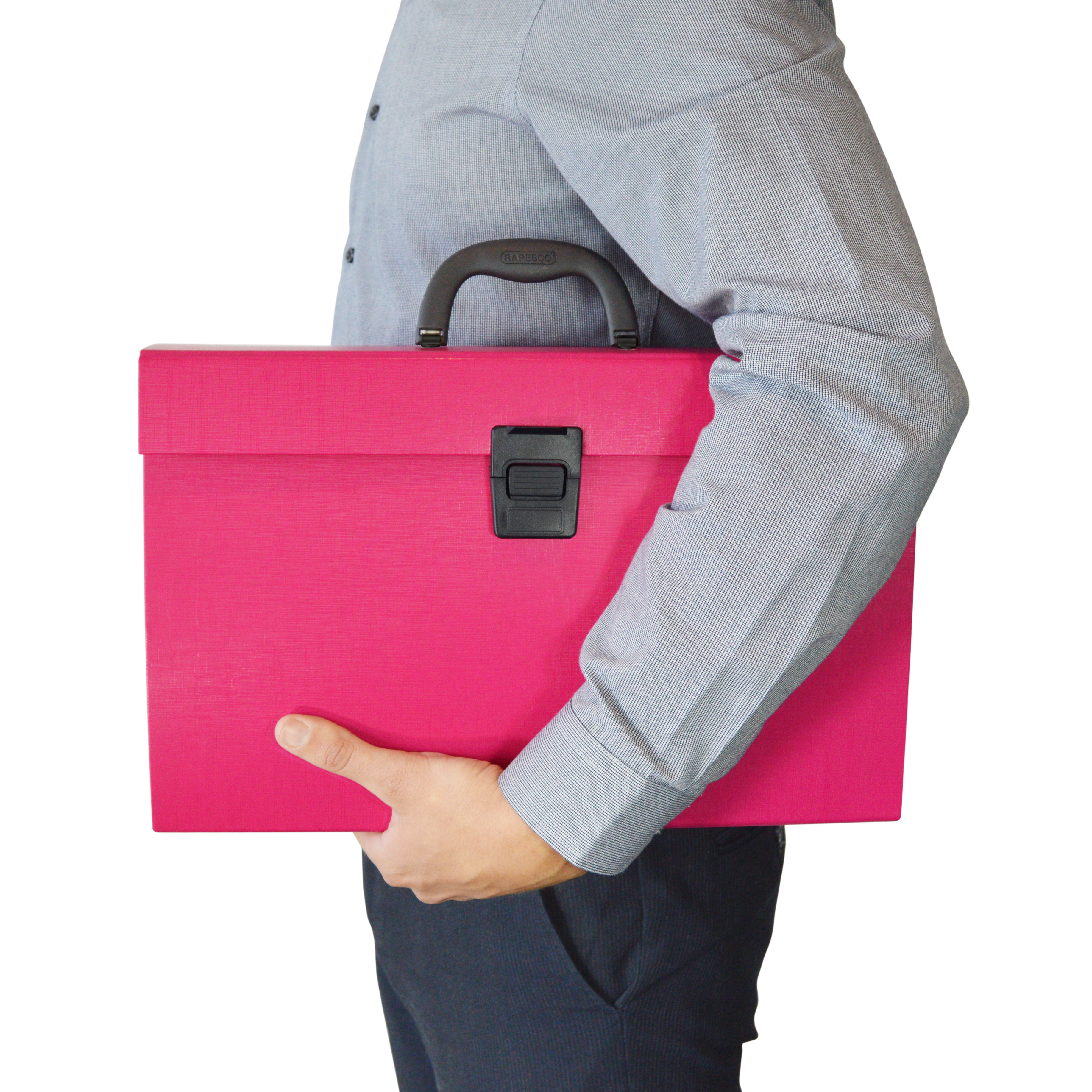 Expanding Box File Document Organiser 19 Pocket - Hot Pink - Image 4