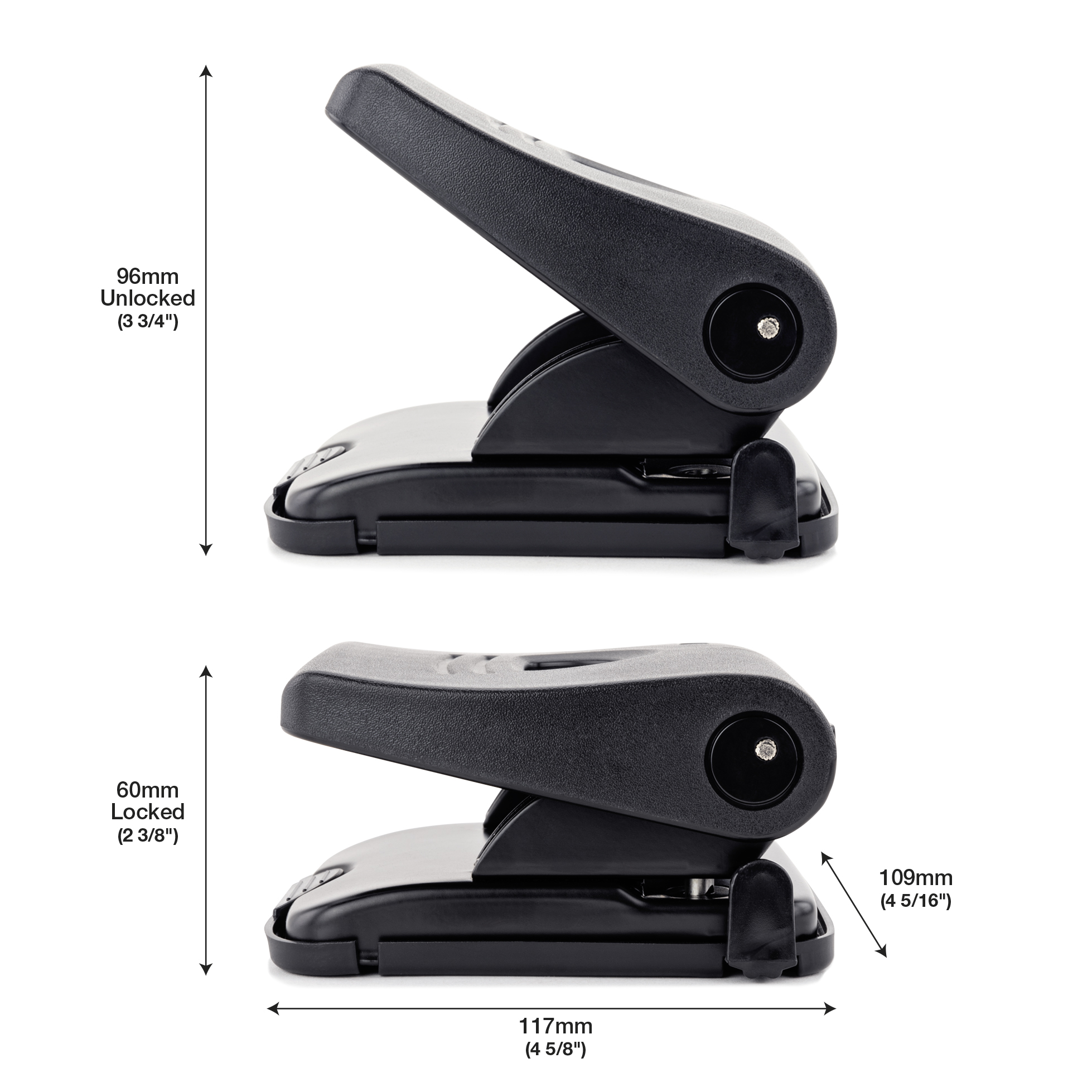 Germ-Savvy® Antibacterial 827-P 2-Hole Punch - Black - Image 3