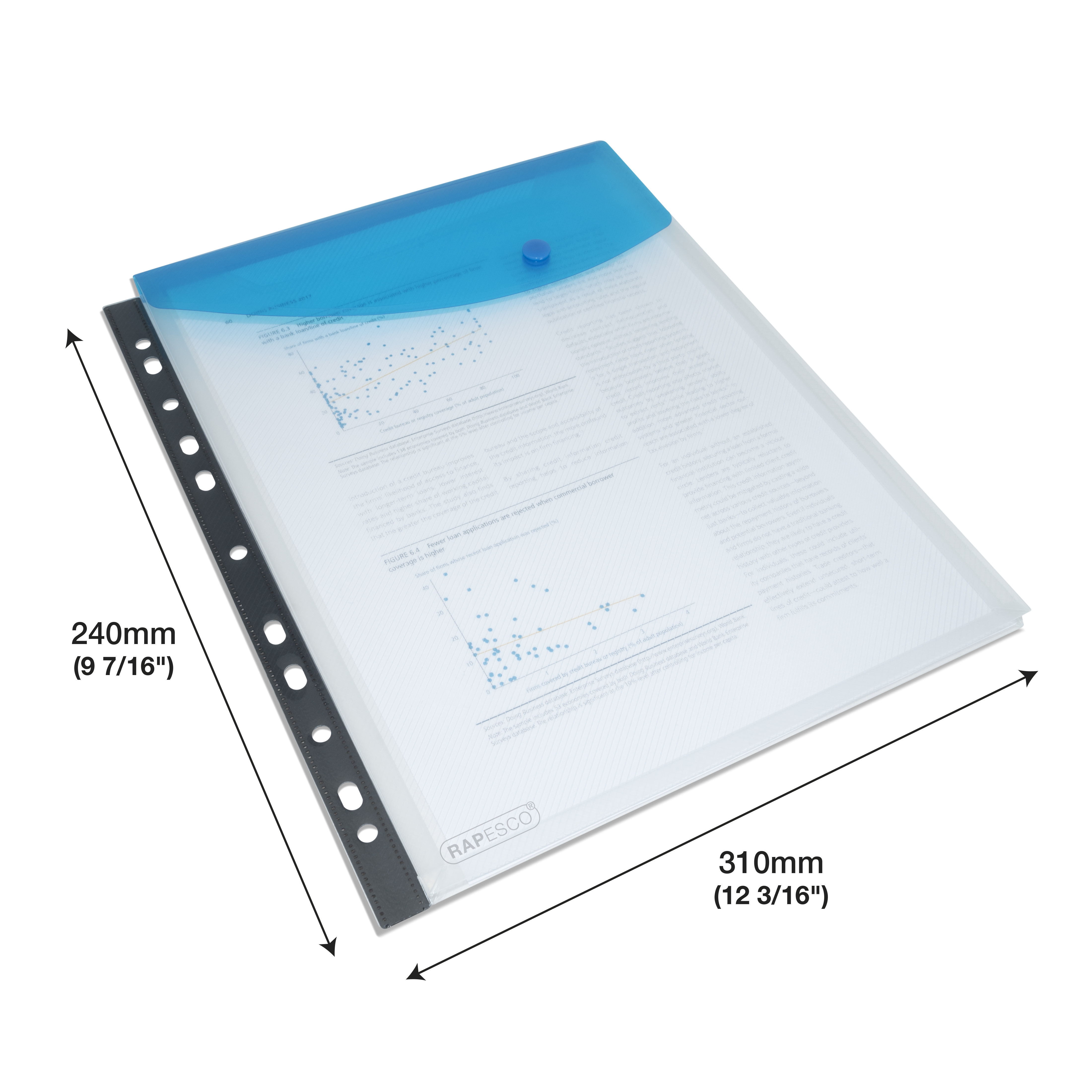 High-Capacity Ring Binder Popper Wallet A4 - Transparent Assorted - Pack of 5 - Image 3