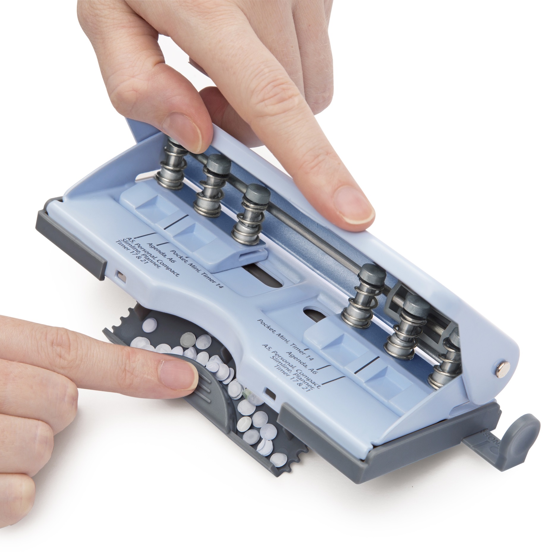 Adjustable 6-Hole Organiser/ Diary Punch - Powder Blue - Image 5
