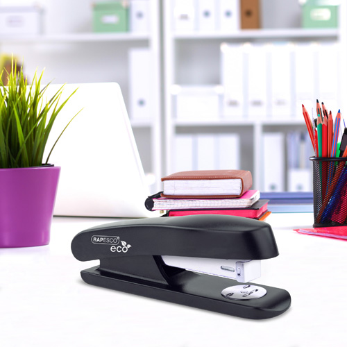 Business Pack: 4 ECO GRS Recycled Half Strip Staplers and 4 Boxes of 1000 26/6mm Staples - Black - Image 4