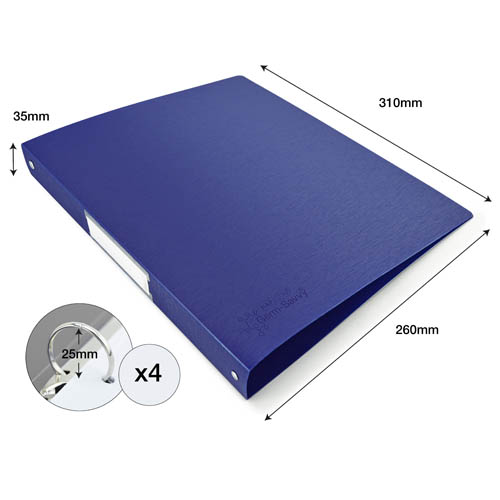 4-Ring Binders with Antibacterial Protection - 35 mm Spine - A4 - Assorted - Pack of 10 - Image 7
