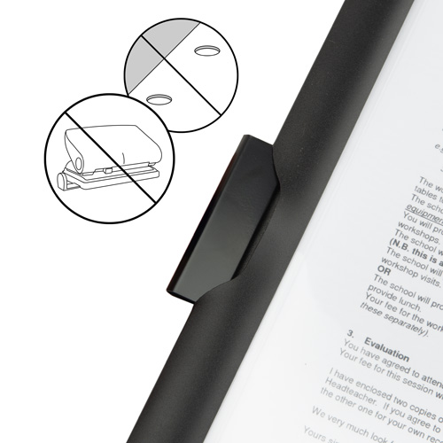 ECO GRS Recycled Clip File A4 - Black - Pack of 10 - Image 3