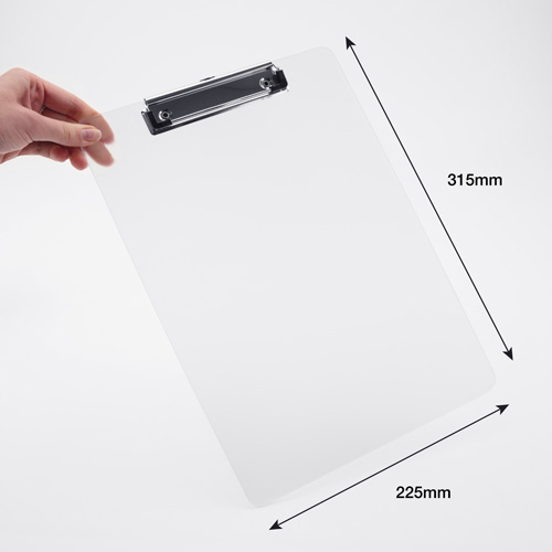 Business Pack: Pack of 3 Frosted Transparent Clipboard A4 - Clear - Image 3