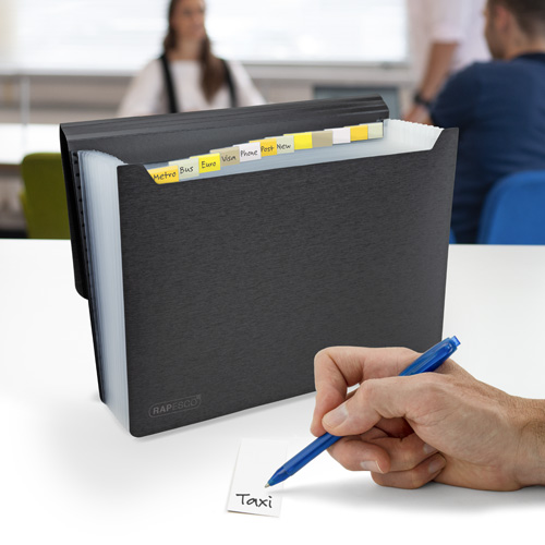 ECO GRS Recycled 13-Part A4 Expanding File – Black– Pack of 2 - Image 6