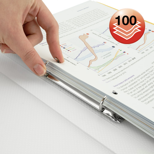 25mm 2-Ring Binder A4 - Clear - Pack of 10 - Image 4