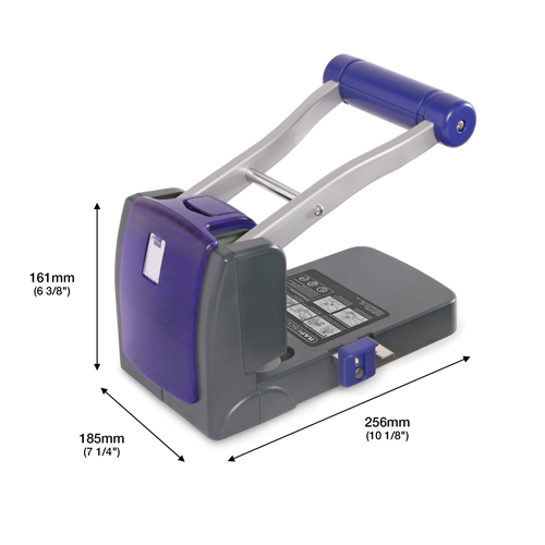 Germ-Savvy® Antibacterial ECO P1100 Heavy Duty 2-Hole Punch - Black/Purple - Image 2