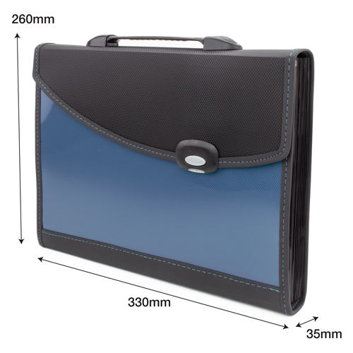 Designer Expanding File with Handle A4+ 13 Compartments - Blue - Image 6