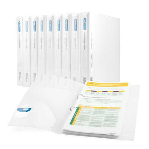 35mm 2-Ring Binder A4 - Clear - Pack of 10