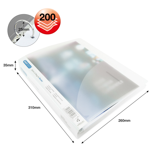 35mm 2-Ring Binder A4 - Clear - Pack of 10 - Image 5
