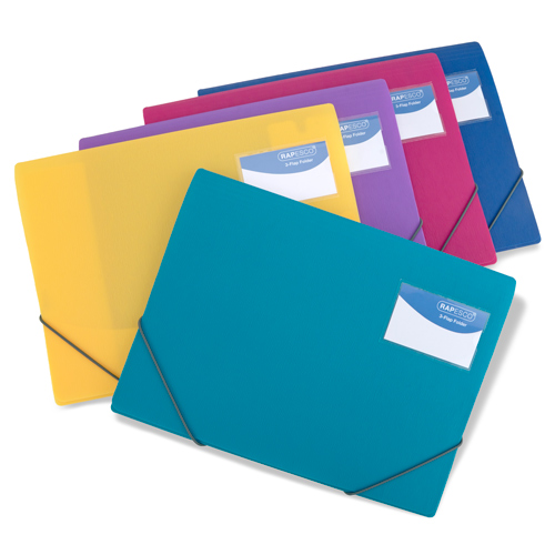 3-Flap Folio Wallet A4+ - Solid Assorted - Pack of 5