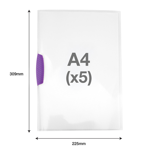 PivotClip File A4 - Clear - Pack of 5 - Image 2