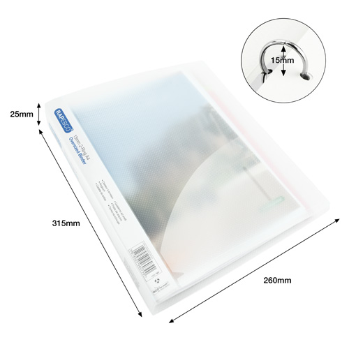 25mm 2-Ring Binder A4 - Clear - Pack of 10 - Image 7