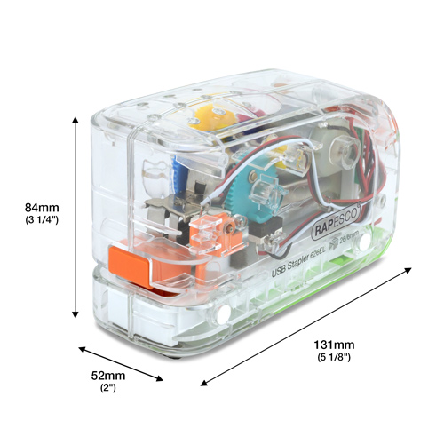 626EL Automatic USB Electric Stapler & 1000 26/6mm Staples - Clear - Image 6