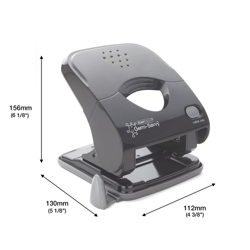 Germ-Savvy® Antibacterial ECO Less Effort Stapler & Hole Punch Set - Charcoal - Image 3