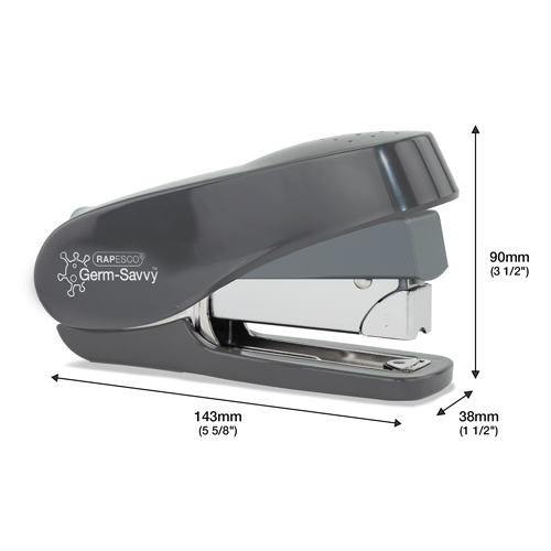 Germ-Savvy® Antibacterial ECO Less Effort Stapler & Hole Punch Set - Charcoal - Image 2