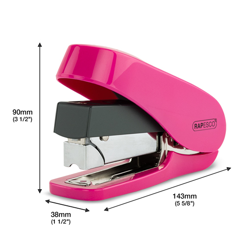Luna Less Effort Half Strip Front Loading Stapler & 2000 Staples Type 24 - Hot Pink - Image 3