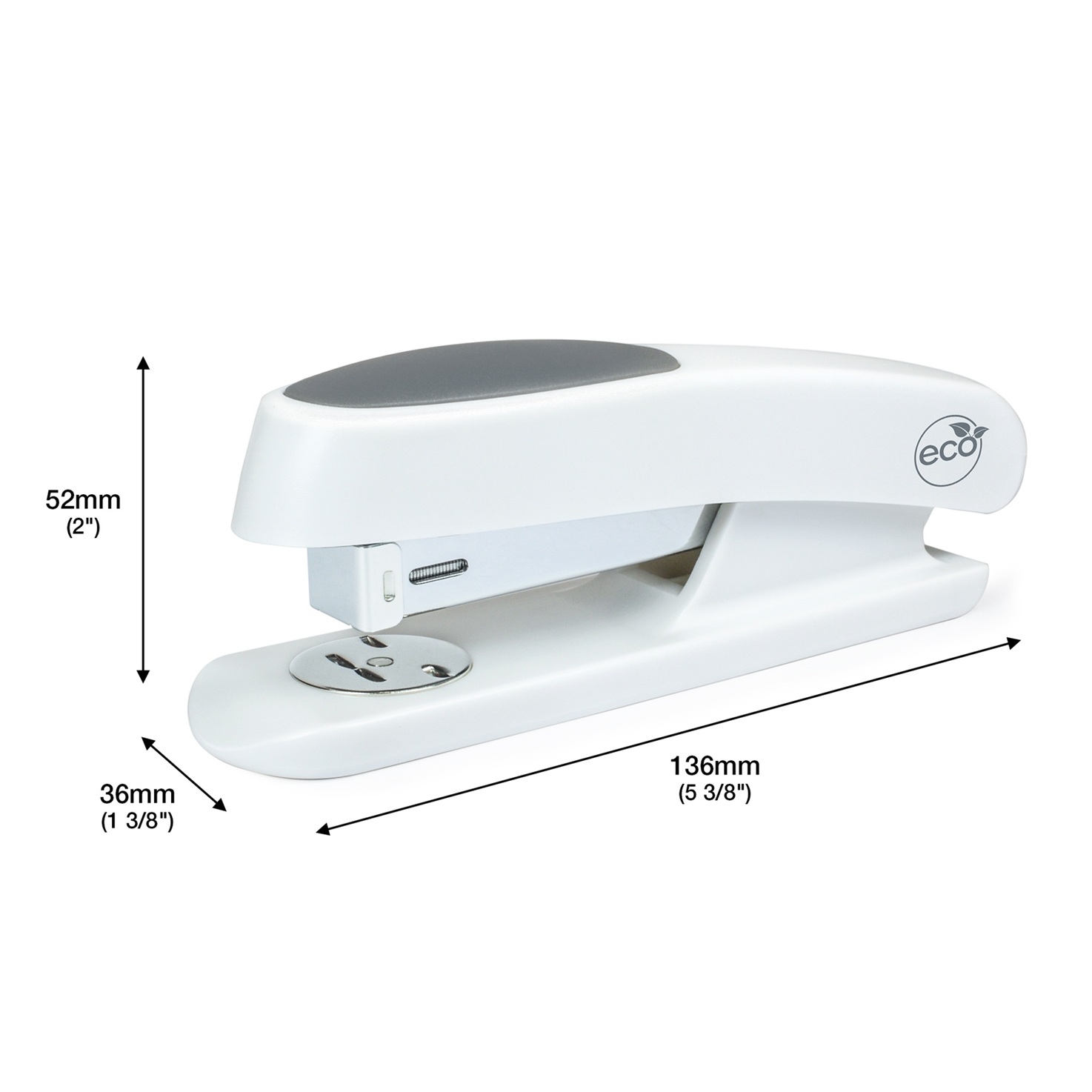Germ-Savvy® Antibacterial ECO Sting Ray Half Strip Stapler and 1000 24/6 mm Staples - Soft White - Image 6