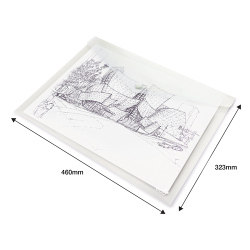 ECO A3 Popper Wallet - Clear - Pack of 15 - Image 4