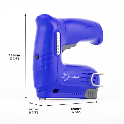 Germ-Savvy® Antibacterial T12-USB Cordless Electric Staple Gun - Blue - Image 6