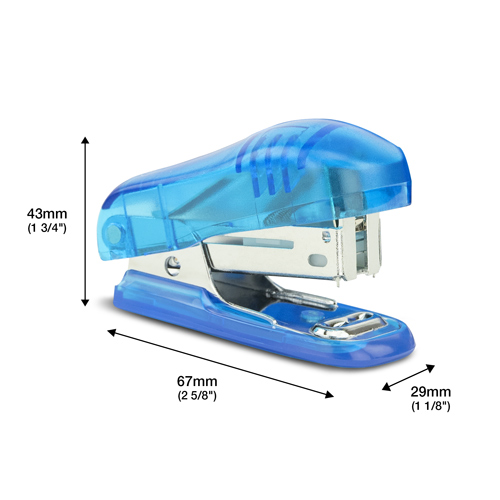 Mini Bug Stapler, Staples and Punch Set – Blue Transparent - Image 3