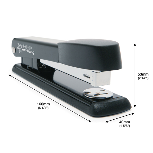 Business Pack: 6 Germ-Savvy® Antibacterial Marlin Metal Staplers & 12 Boxes of 1000 26/6 mm staples - Black - Image 2