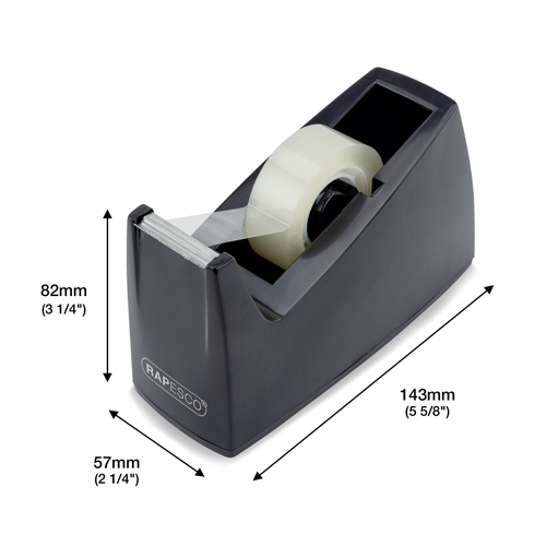 Business Pack: 4 Germ-Savvy®Antibacterial 300 Tape Dispensers and 4 Clear Tape Rolls – Black - Image 5