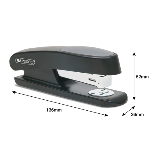 Business Pack: 6 Germ-Savvy® Antibacterial ECO Sting Ray Half Strip Staplers and 6 Boxes of 1000 24/6 mm Staples - Black - Image 2