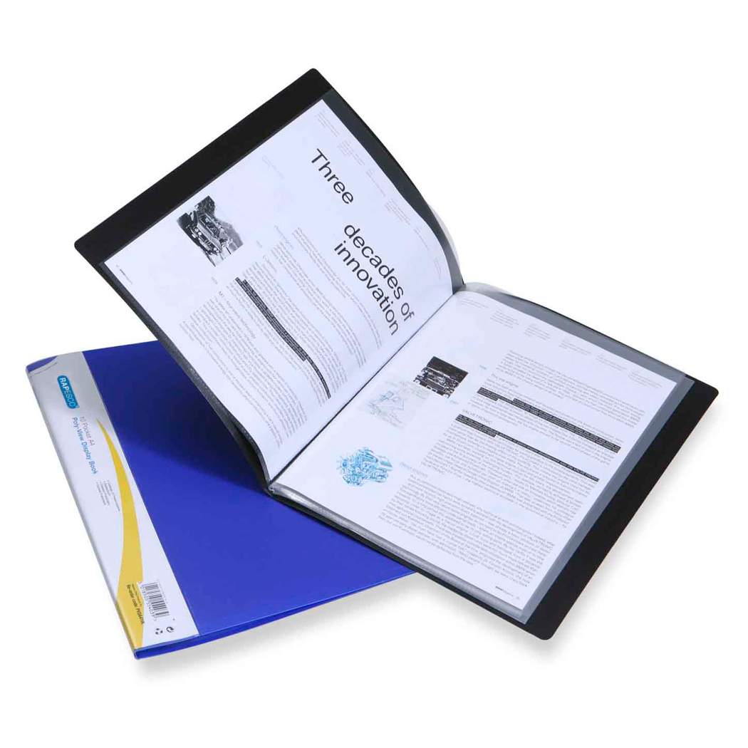 Rapesco 40 Pocket A4 Poly View Display Book Blue 