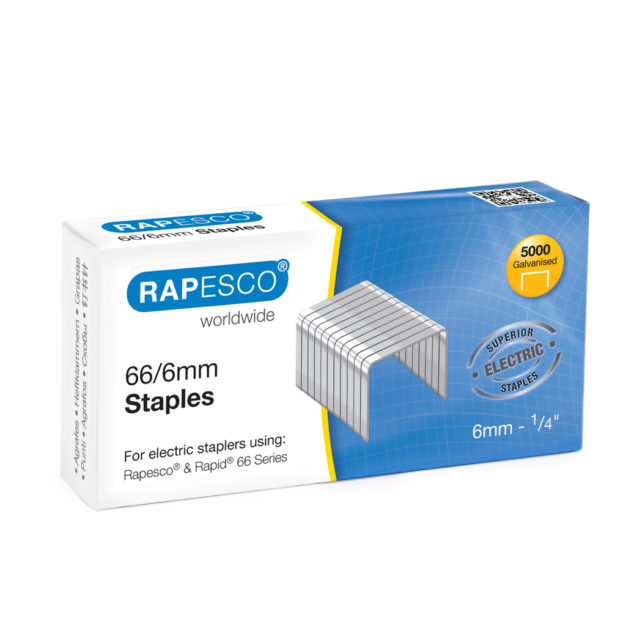 Rapesco 26/6mm Galvanised Staples Pack 5000 staples 