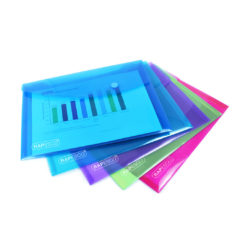 1039 Pack of 5 HT15175 Rapesco ECO Popper Wallet A4 Assorted 