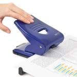 Hole Punch 835 2-Hole Metal (blue) - In Use