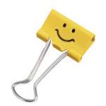 Emoji Smiley Foldback Clips -Yellow