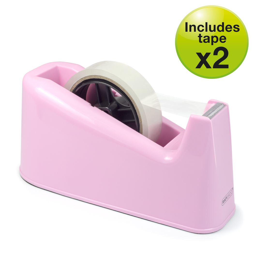 White/Metallic Pink Wow Range Heavy Base with Tape Leitz Tape Dispenser